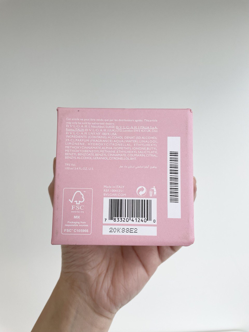 BVLGARI ALLEGRA DOLCE ESTASI EDP 100ML (PINK)