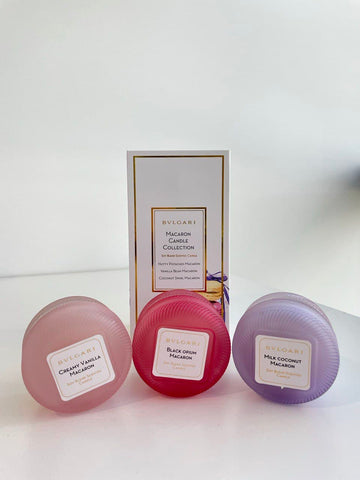 BVLGARI MACARON CANDLE COLLECTION NUTTY/VANILLA/COCONUT SET
