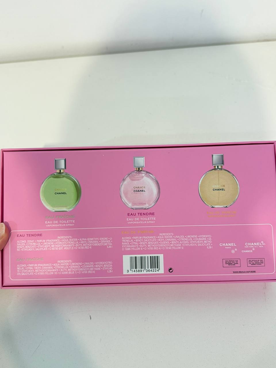 CHANEL CHANCE EDT PINK BOX SET 3IN1 (3X30ML)