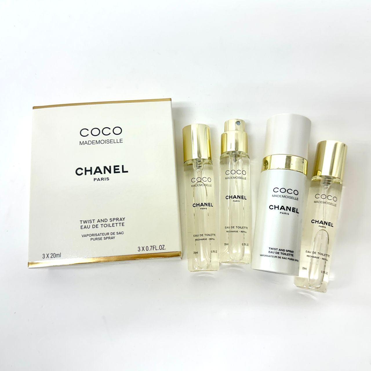 CHANEL COCO MADEMOISELLE EDT 3 IN 1 SET 3X20ML WITH PURSE SPRAY