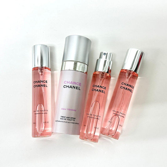 CHANEL CHANCE EAU FRAICHE EDT 3 IN 1 SET 3X20ML WITH PURSE SPRAY
