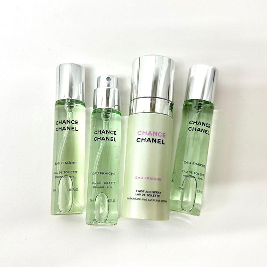 CHANEL CHANCE EAU FRAICHE EDT 3 IN 1 SET 3X20ML WITH PURSE SPRAY