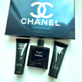 CHANEL BLEU DE 3 IN 1 SET (BLEU DE EDP 100ML, FACIAL CLEANSER, BUBBLY SHOWER GEL)